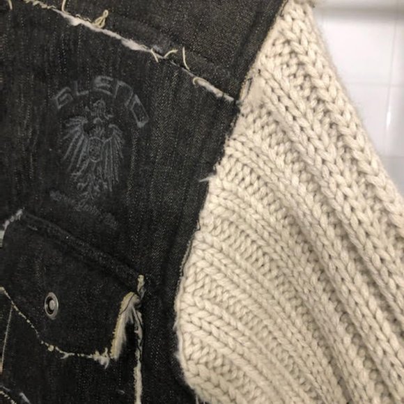 BLEND BRAND DENIM CHIC LUXE SWEATER KNIT JACKET SIZE LARGE - Picture 7 of 10